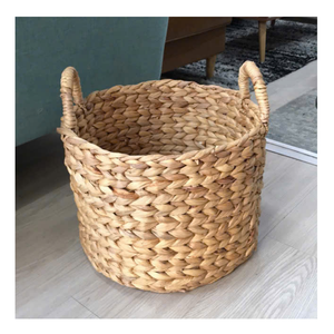 Proveedor de cesta de jacinto de agua tejida a mano decorativa, Exportación de Vietnam, colecciones de cesta de almacenamiento natural sostenible - Product Image 6