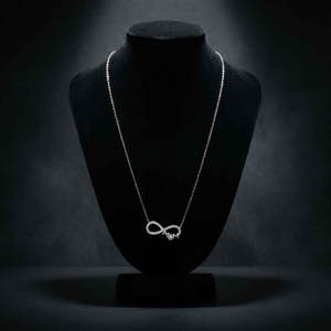 Eternelle Infinity Heart Pendant Dainty Infinity Pendant Necklace Silver Tone Fine <b>Chain</b> Minimal Symbolic Elegant Jewel - Product Image 1