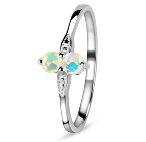 CZ Cut Ethiopian <b>Opal</b> Gemstone <b>Ring</b> Romantic Latest Design 925 Sterling Silver Silver Plated Wedding Gift for Women for Parties - Product Image 1