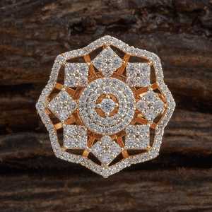 Zircon Micro Pave <b>Cluster</b> Ring Fashionable Gold-Plated Brass Ring with Inlay for Parties - Product Image 1