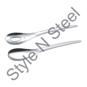 Service de salade de qualité alimentaire, ensemble de 2 pièces, serveur de salade, couleur argent, vente en gros, acier inoxydable - Product Image 2