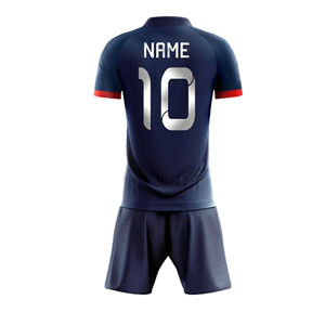 Ensembles de maillots de football vert personnalisés de haute qualité Adultes Enfants Style supérieur Vêtements de sport en polyester Logo de chemises de football par sublimation - Product Image 5
