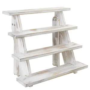 Soporte de pastel de diseñador de 3 niveles de alta calidad al por mayor soporte de pastel elegante clásico soporte de pastel hecho a mano color blanco recubierto FOB - Product Image 4