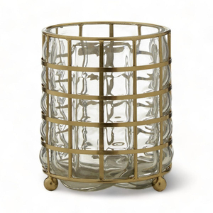 Bougeoirs en verre en fer forgé antique en laiton, couleur or, écologiques, faits à la main pour la maison, Pâques, Noël, mariage - Product Image 1