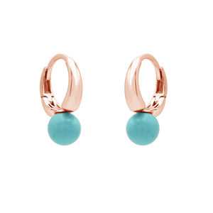 Pendientes minimalistas de aro hechos a mano de plata de ley 925 Natural de 8 MM, piedras preciosas turquesas de 3,55 gramos, joyería fina de tamaño 18x18x7,5 MM - Product Image 6