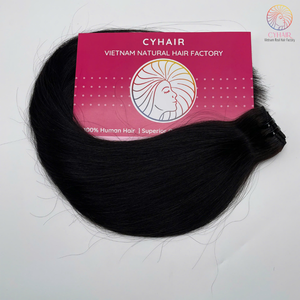 100% cheveux vierges non transformés # 1A noir naturel droit vietnamien Double dessiné trame paquet Extensions de cheveux tendance chaude - Product Image 4