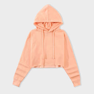 Vêtements d'hiver 2026 Meilleures ventes Femmes Hauts à manches longues à capuche Crop Top Personnalisés sur le devant Écologiques 100% coton Fabriqués au Pakistan OEM ODM - Product Image 3