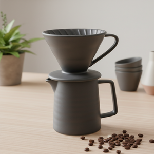 Ensemble de cafetière et de filtre à café en porcelaine durable de qualité supérieure, multi-usages, 3461001SETL-0.4, pour les amateurs de café - Product Image 3