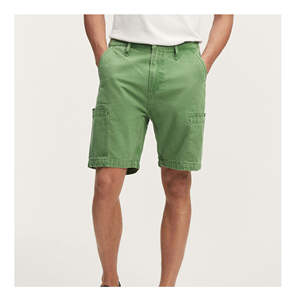 Shorts cargo grande taille respirants et légers couleur menthe avec taille haute, coupe ample et techniques de lavage - Product Image 3