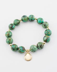Pulsera Elástica Apilable de Plata de Ley 925 Hecha a Mano Estilo Bohemio Hippie con Piedras Mixtas Naturales para Uso Diario - Product Image 1