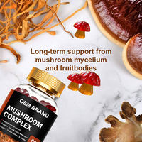 Vitaddiscovery Gommes aux champignons biologiques sans sucre 10 en 1 Lions Mane Reishi Vitamines pour l'immunité Supplément cérébral