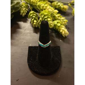 Jamie Johnson Kingman <b>Ring</b> with Turquoise & Sterling <b>Silver</b> Inlay Marquise Cut Boho <b>Statement</b> <b>Ring</b> for Everyday Wear - Product Image 1