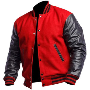 Custom Logo Wool Chenille Embroidery Baseball Letterman <b>Jackets</b> Men <b>Vintage</b> Blank Leather Sleeve <b>Varsity</b> <b>Jacket</b> - Product Image 5