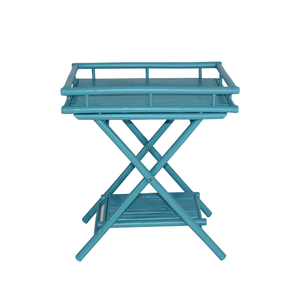 Table de majordome pliante en bambou écologique de style fermier avec plateau amovible prix de gros de l'usine du Vietnam - Product Image 1