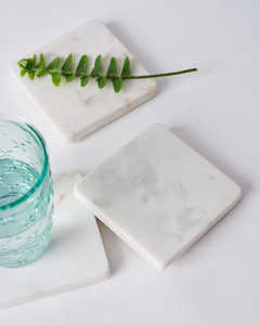 Modern Natural Marble Coaster Set Handmade Drink Coasters for Dining <b>Table</b> Hotel Restaurant Wholesale - Product Image 2