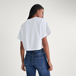 Camiseta Corta de Algodón para Mujer al por Mayor, Manga Corta, Casual, Verano, Estilo Urbano, para Entrenamiento, Diseño con Logotipo Personalizado, Botones, Transpirable - Product Image 3