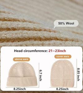 Gorro de invierno de lana de punto acanalado de primera calidad, gorro suave y acogedor, diseño grueso y cálido unisex, perfecto para viajes y uso diario en frío - Product Image 2