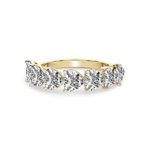 Anillo Sweetheart de Siete Piedras con Diamantes Cultivados en Laboratorio de 1.00 Ct Tw, Oro Sólido de 14K, Color FG, Claridad VS, 7 Diamantes, Detalle Romántico en Fila - Product Image 3