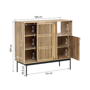 Aparador alto de madera de mango Louison - Product Image 5