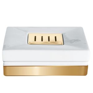 Collection Spirella Roma, porte-savon 4,5 x 8,0 x 12,0 cm, porcelaine, blanc - Product Image 1