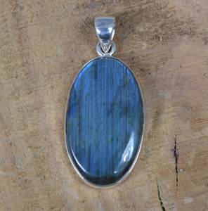 Pendentif en Labradorite et pierre de lune noire fait main pour femme Collier en argent sterling 925 Cadeau romantique pour la Saint-Valentin - Product Image 1