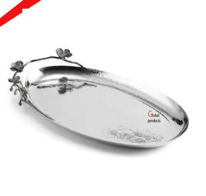 Nouveau plateau de service en aluminium au design feuille pour la décoration de fête d'hôtel à la maison - Product Image 3