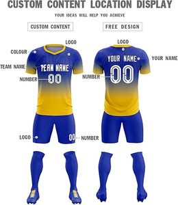 Conjunto de uniformes unisex de manga corta con cuello redondo de secado rápido, camisetas de fútbol con estampado de transferencia de calor personalizables OEM - Product Image 4