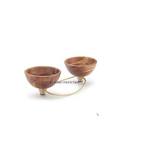 Top-rated Metal Stand & Wooden <b>Serving</b> <b>Bowls</b> for <b>Large</b> Gatherings and Special Events Available at Luxury Home Collection - Product Image 1