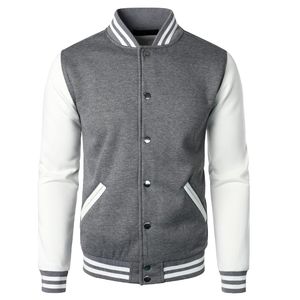 Nuevo diseño 2025, las mejores chaquetas universitarias Vintage blancas para hombres, chaqueta Versity de invierno de cuero con bordado liso personalizado - Product Image 1