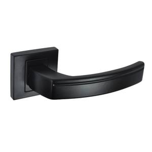 Poignée de porte PARVA avec plaque carrée-Noir - Product Image 1