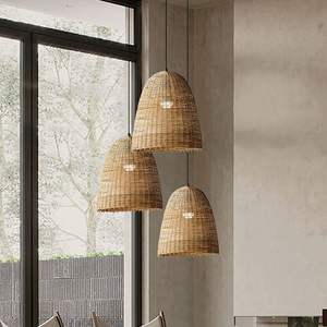 Vietnamese OEM ODM Supplier's Indoor Rustic Boho Bamboo <b>Rattan</b> <b>Pendant</b> Lampshade Natural Sustainable Minimalist Traditional - Product Image 5
