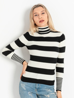 Tricots pour femmes rayé col roulé tunique respirant tricots personnalisé OEM Service nouvelle mode de haute qualité pull chaud