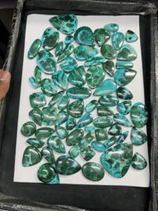 Vente en gros AAA Grade naturel Chrysocolle Malachite Agate verte Cabochon meilleur prix pierres précieuses en vrac pour la fabrication de bijoux - Product Image 2
