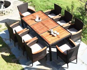 Juego de Mesa de Comedor de Mimbre y Ratán Moderno y Duradero, Precio al por Mayor, 8 Plazas, Embalaje en Cartón, Fábrica de Vietnam - Product Image 4