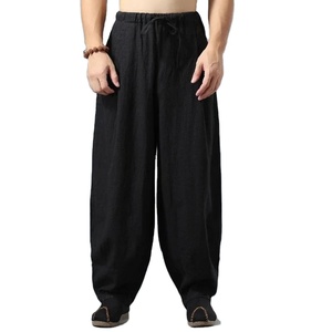 Baggy Cotton Linen Pants Men Casual Wide leg <b>Oversize</b> <b>Jogger</b> Trousers Vintage Drawstring Sport Sweatpants Male 2026 - Product Image 3