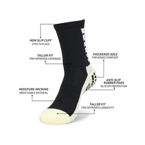 Women's High-Performance Athletic Crew Socks Slip-Resistant Compression Logo Print <b>Cushioning</b> Grip for <b>Football</b> Soccer Running - Product Image 3