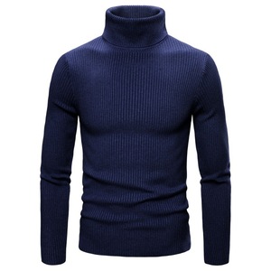 Suéter de cuello alto para hombre con camisa base elástica Igh y prendas de punto de manga larga - Product Image 2