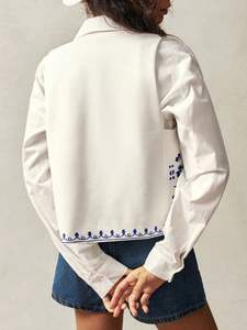 Chaqueta de chaleco encogimiento de hombros sin mangas bordada-Camisa de encogimiento de hombros al por mayor-Chalecos de encogimiento de hombros bordados de moda para mujer - Product Image 6