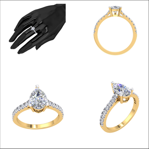 Bague au design classique en or massif 18 carats pour femme avec 1.23Cts VS Clarity Lab Grown Diamond EF Color Jewelry pour mariage ou cadeau - Product Image 2