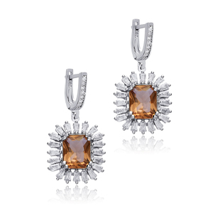 Large Sultanite Dangle Earrings <b>Cushion</b> Cut Color-Change Gemstone CZ Halo Wholesale <b>Statement</b> Jewelry 925 Sterling Silver - Product Image 3