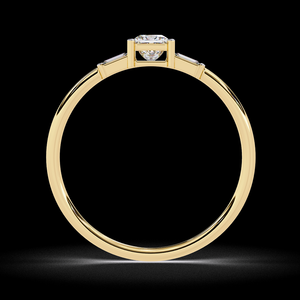 แหวนหมั้นเพชรแท้ทรงเจ้าหญิง ดีไซน์หรูหรา ทอง 10K 14K 18K ประดับเพชรสามเม็ด จากผู้ผลิตในอินเดีย - Product Image 5