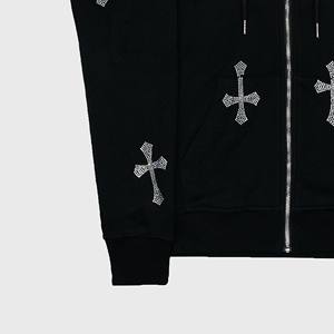 Sweat à capuche d'hiver luxueux avec strass, style streetwear décontracté, unisexe, pull oversize, 100% coton molletonné, coupe classique - Product Image 6