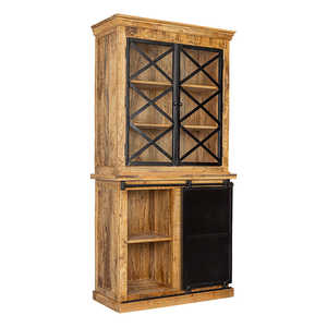 Mangohouten Milan 120 cm Buffetkast met deurtjes gemaakt van Hout en Eik - Product Image 2