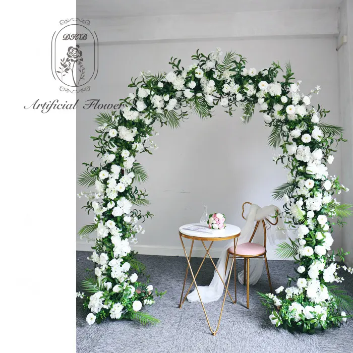 Factory Hot Sales Supplies Artificial Silk Flower Arch For Event Wedding Stage Backdrop Decoration