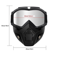Casque tactique de paintball intégral réglable avec masque de protection amovible pour moto et écran de protection