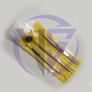 Kit complet d'hygiène dentaire en acier inoxydable, grattoir à plaque et tartre, cure-dent, miroir buccal et instruments à pince - Product Image 2