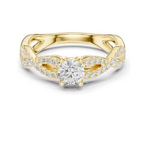 Bague de fiançailles en diamant de laboratoire rond brillant de 0,816 carats pour femmes, clarté VVS-VS EF, or 18 carats, 14 carats, 10 carats et argent 925 rose - Product Image 3