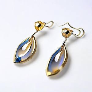 Pendientes colgantes de plata de ley 925 de estilo egipcio para mujer, piedras preciosas de moda delicadas con chapado en oro - Product Image 2