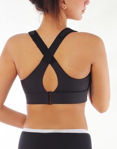 Women High for Sports <b>Bra</b> Front Zipper Adjustable <b>Straps</b> Push-Up Gym Yoga Running Workout Fitness Activewear OEM Quick - Product Image 4