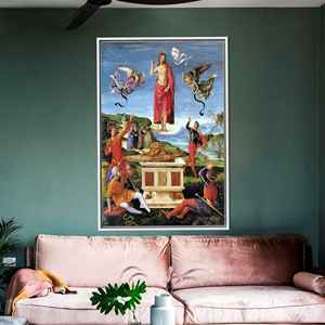 Printed Canvas Artwork: Elegant Jesus Christ Decor for Home,<b>White</b> <b>Framed</b> - Product Image 1